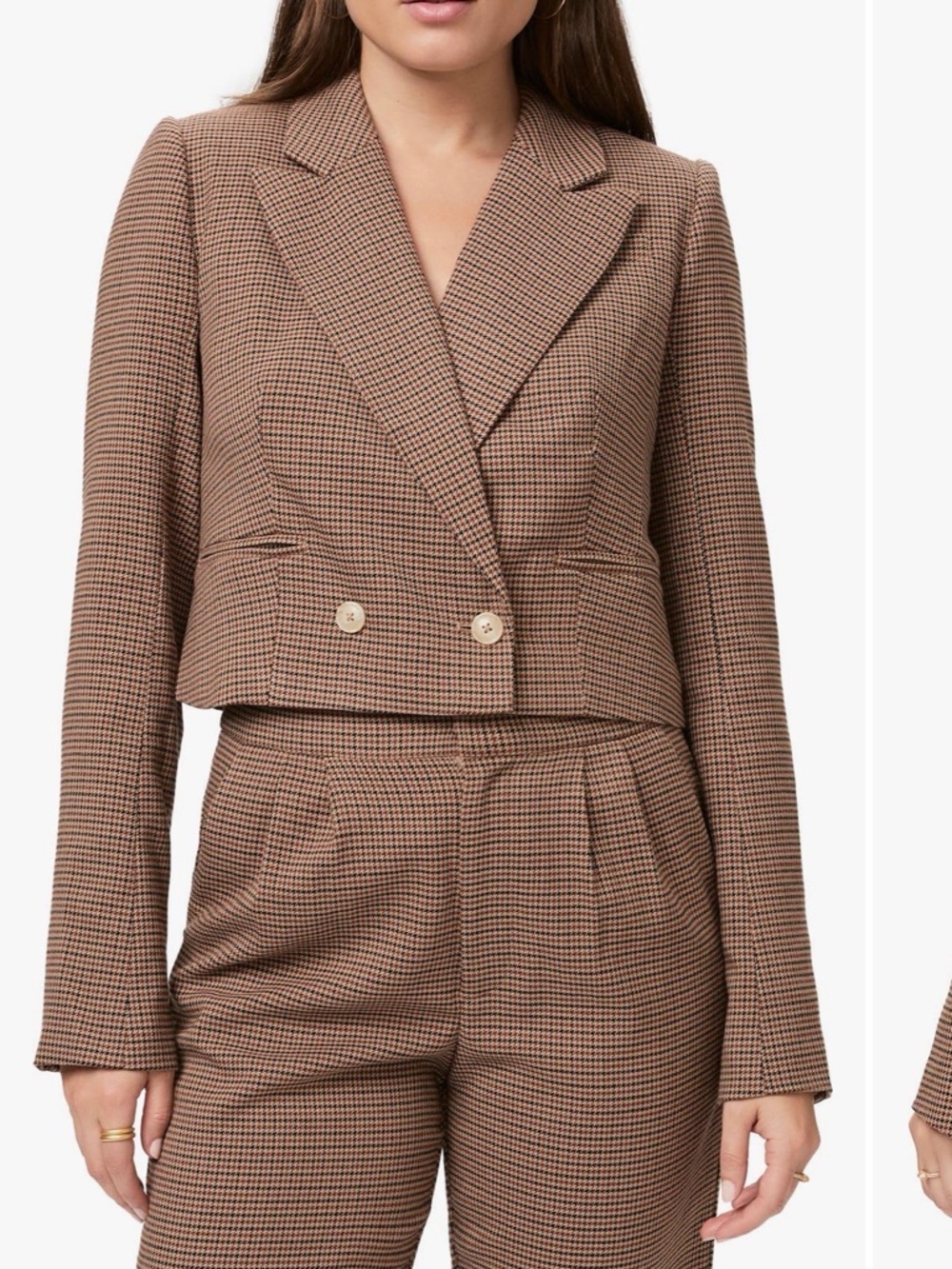 PAIGE Vanna Crop Double Breasted Blazer | Rosewood
